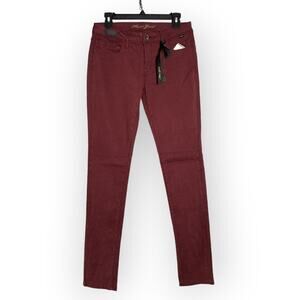NEW MAVI GOLD ALEXA Mid Rise Super Skinny Jeans Maroon Denim Size 27 x 33 NWT